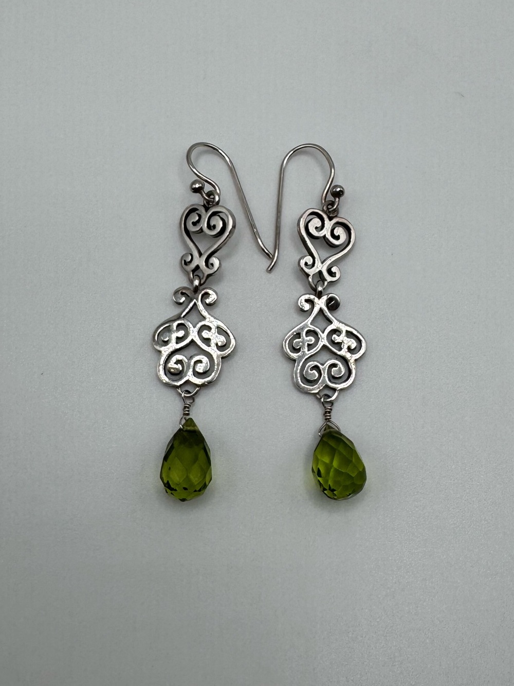 Sterling Silver 925 Scrollwork Dangle Earrings